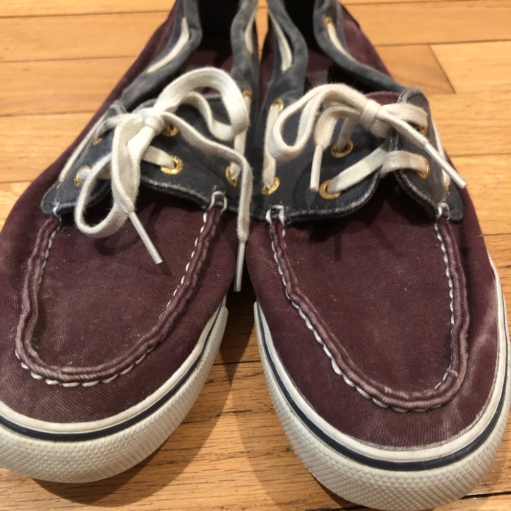 Maroon / Navy Blue Sperry Boat Shoes